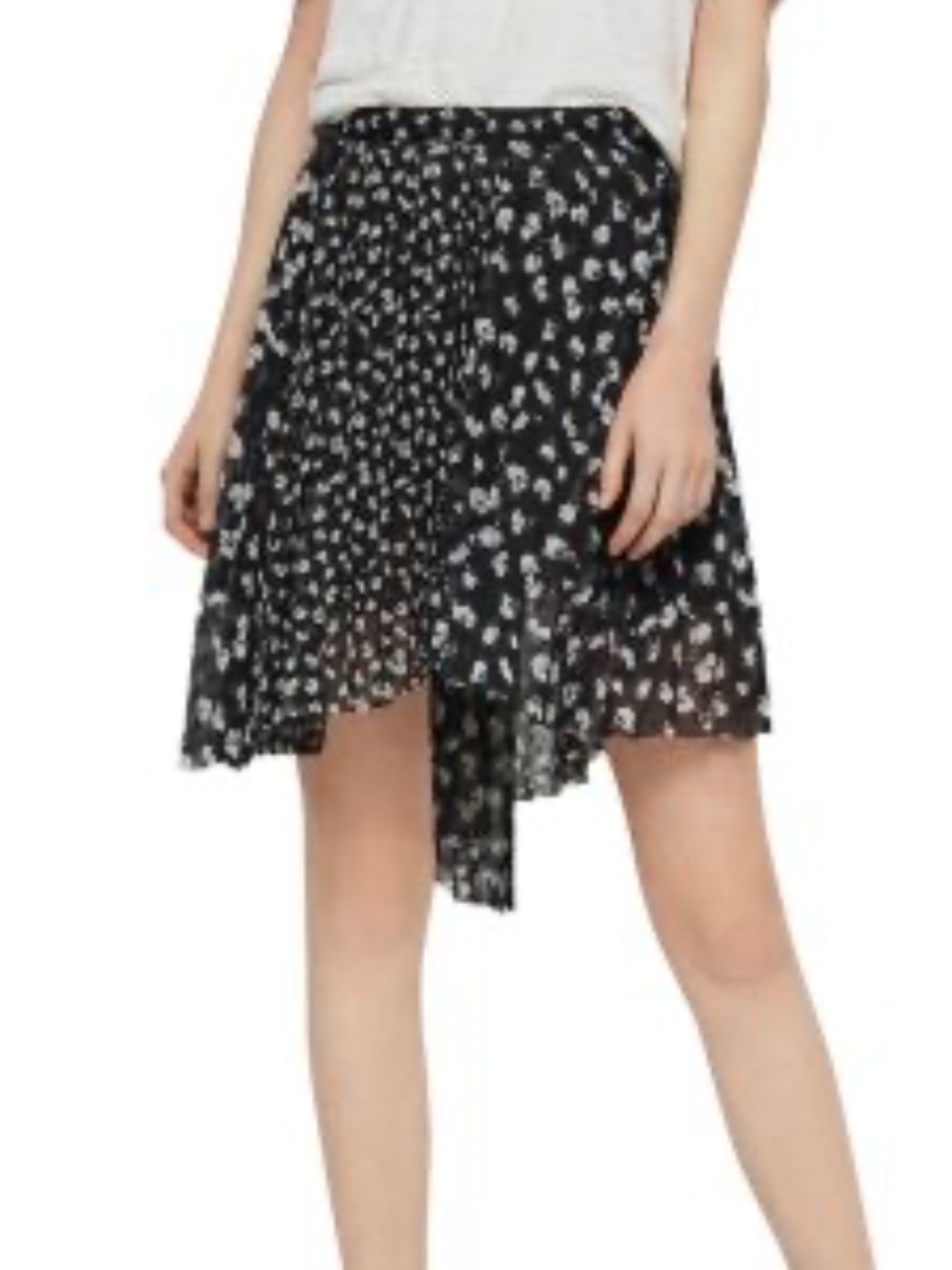 All Saints Asymmetrical Floral Skirt